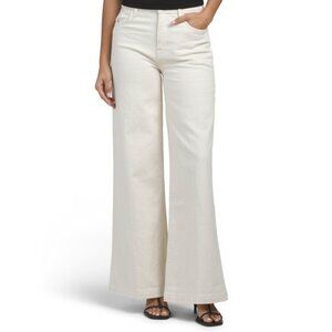 TRIARCHY Off White Fonda High Rise Wide Leg Jeans